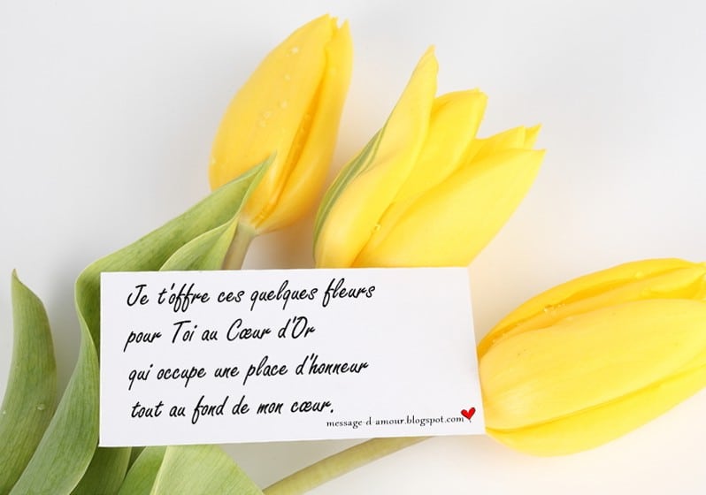 message d'amour fleur