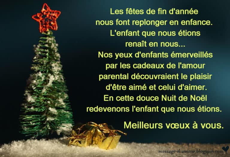 Carte de voeux pour Noel Message d'amour