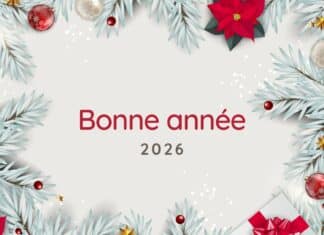 Image de vœux pour souhaiter une bonne année 2026.
