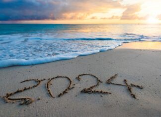 plage paradisiaque bonne année 2024