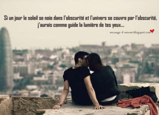 Message damour romantique entre un couple heureux.