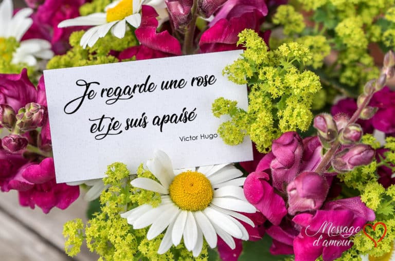 mot d'amour pour carte de bouquet de fleurs