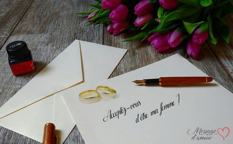 Lettre de demande en mariage amour