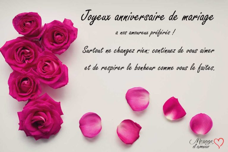 Anniversaire De Mariage Pour Des Amis Proches - Message D'amour