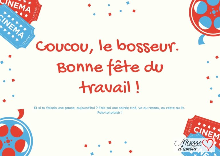 Rouge et Bleu Film Bandes et Billet Fête du travail Carte