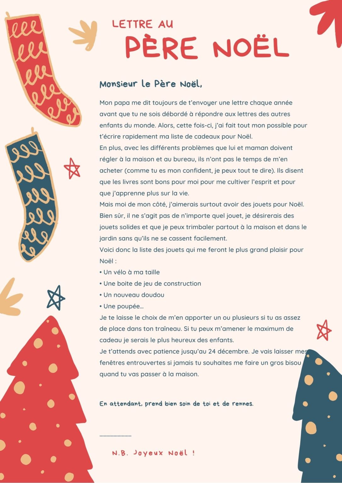 Lettre au père Noël : des modèles de lettres gratuites - Message d'amour