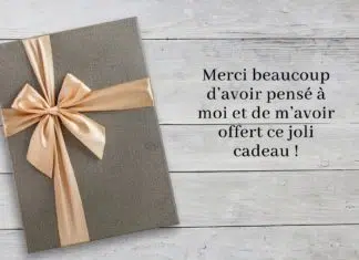 Remerciement pour un cadeau