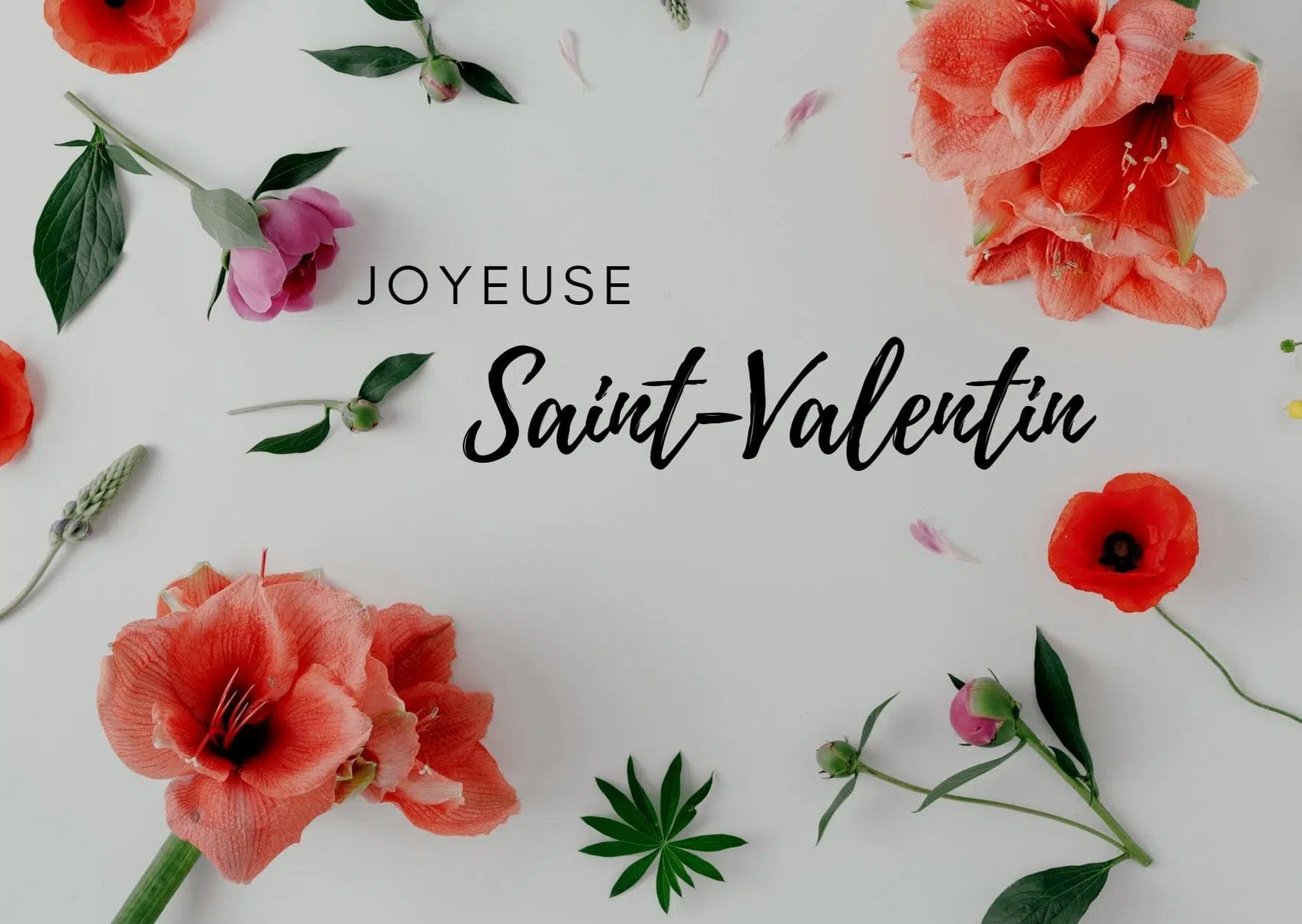 Carte joyeuse Saint Valentin