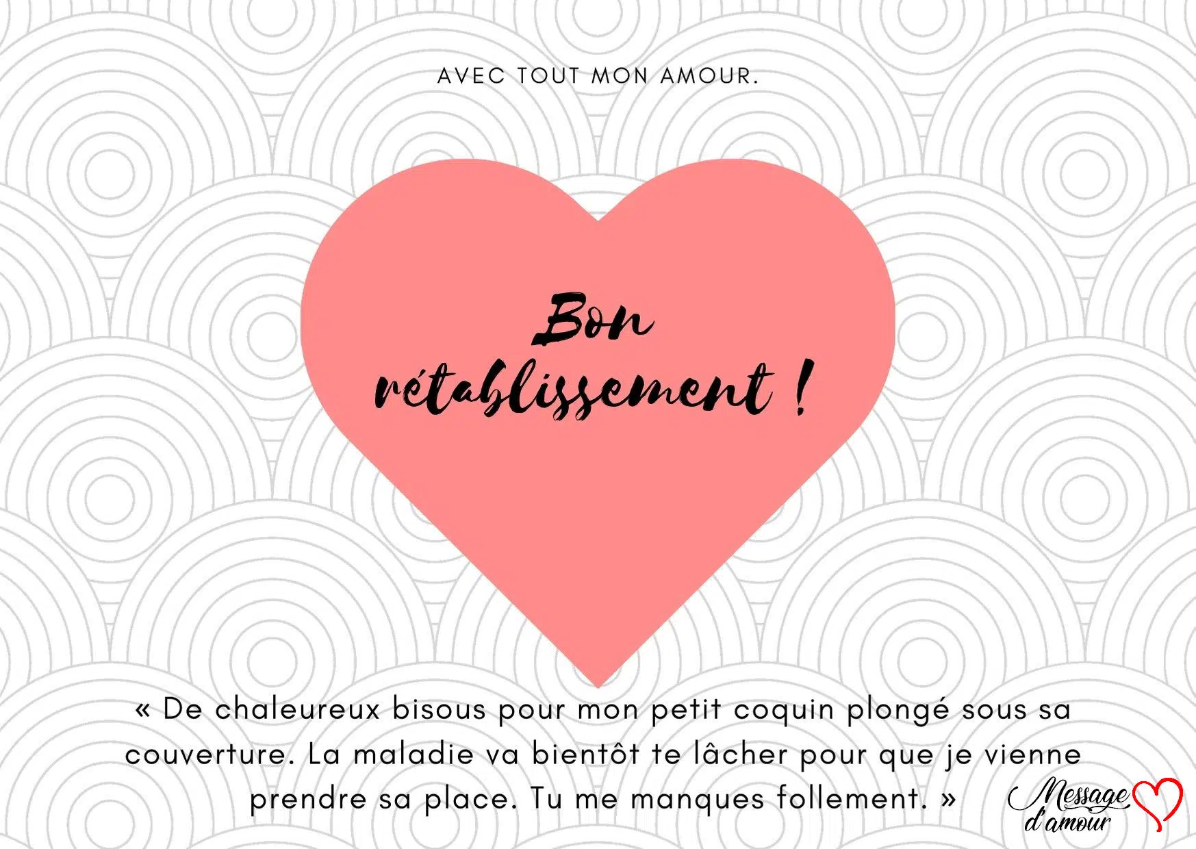 bon rétablissement - Amour