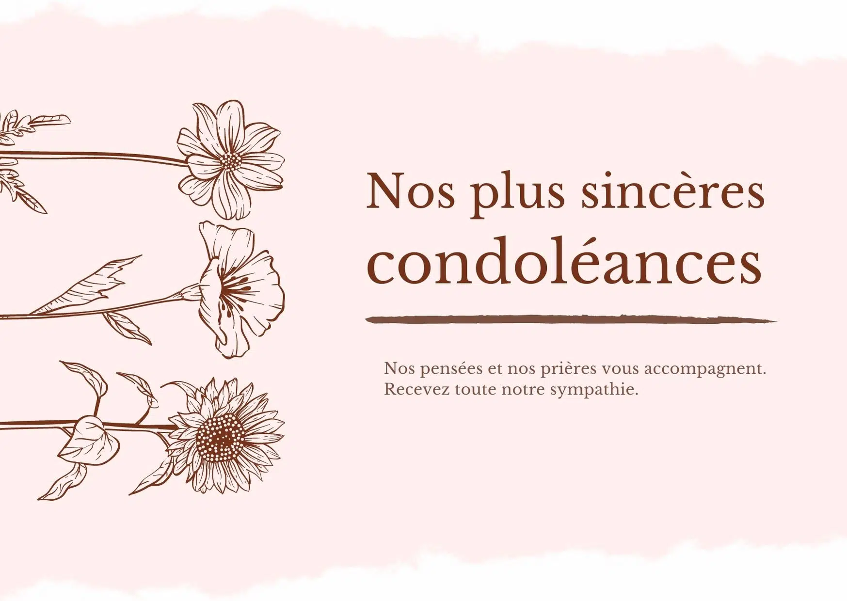 carte de condoléances à imprimer