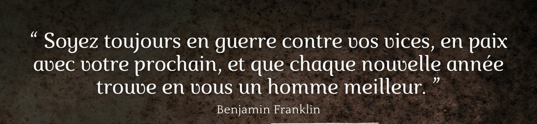 Citation nouvel an de Benjamin Franklin