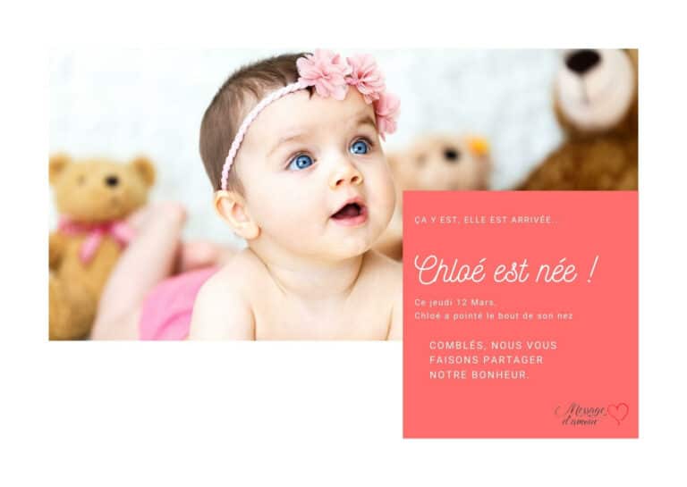 faire part de naissance fille