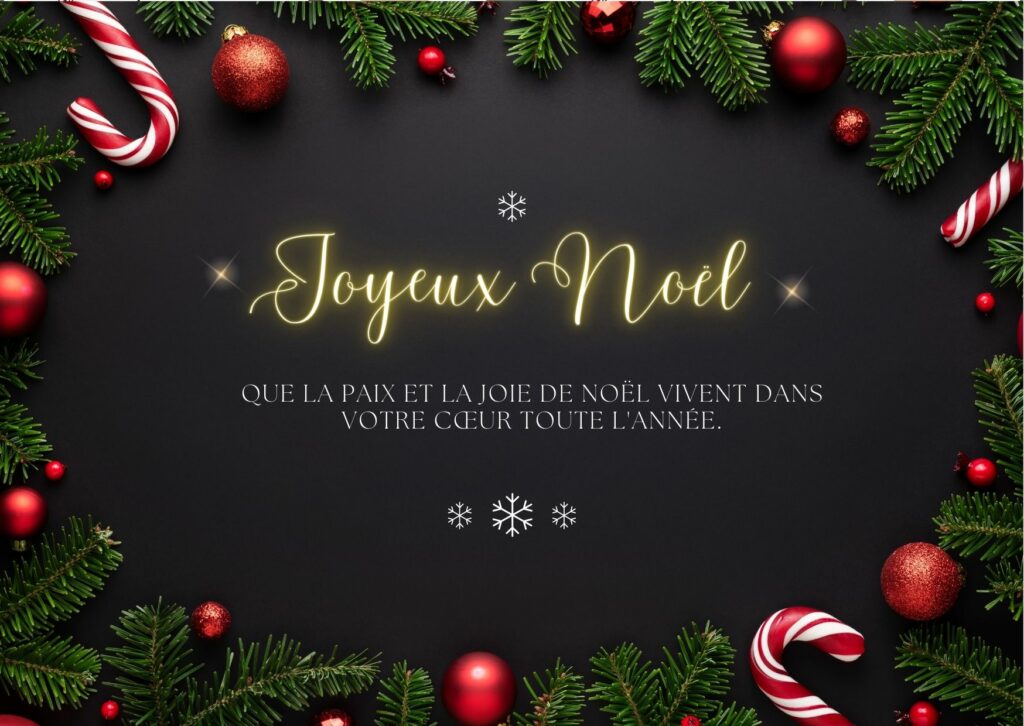 65 cartes Joyeux Noël à imprimer Message d