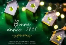 Carte de voeux pour la nouvelle année 2026 à imprimer carte bonne année 2026