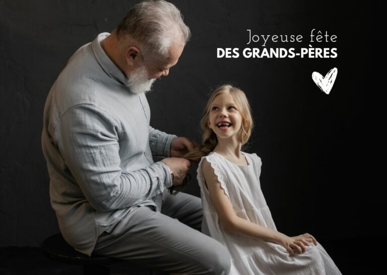Papy partage un moment précieux lors de la fête Joyeuse Fête Papy.