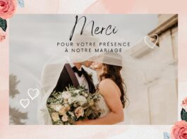 Merci pour votre présence à notre mariage